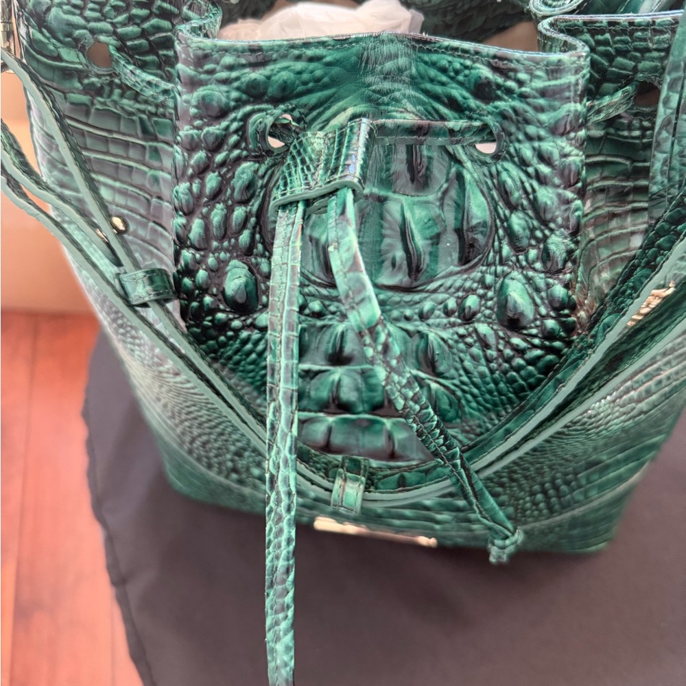Brahmin Emerald Melbourne Crocodile-Embossed Shoulder Bag in Marlowe - Picture 6 of 14